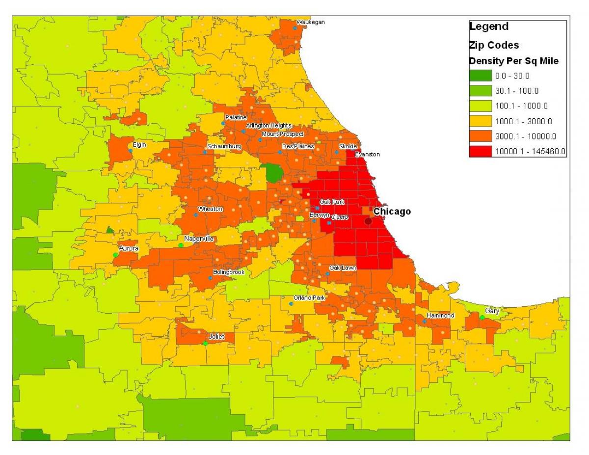 demográficos mapa de Chicago