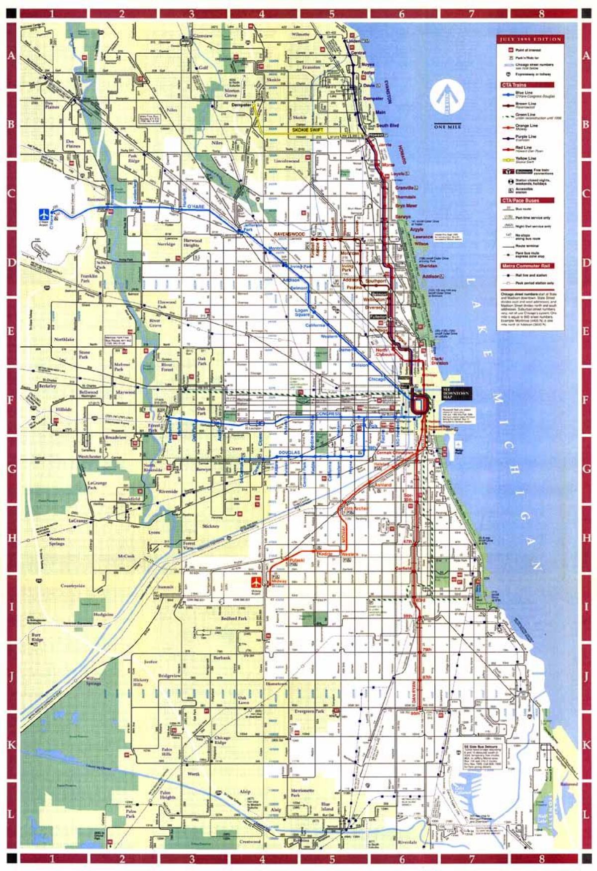 mapa de los límites de la ciudad de Chicago