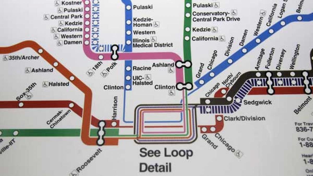 Chicago mapa del metro de la línea azul