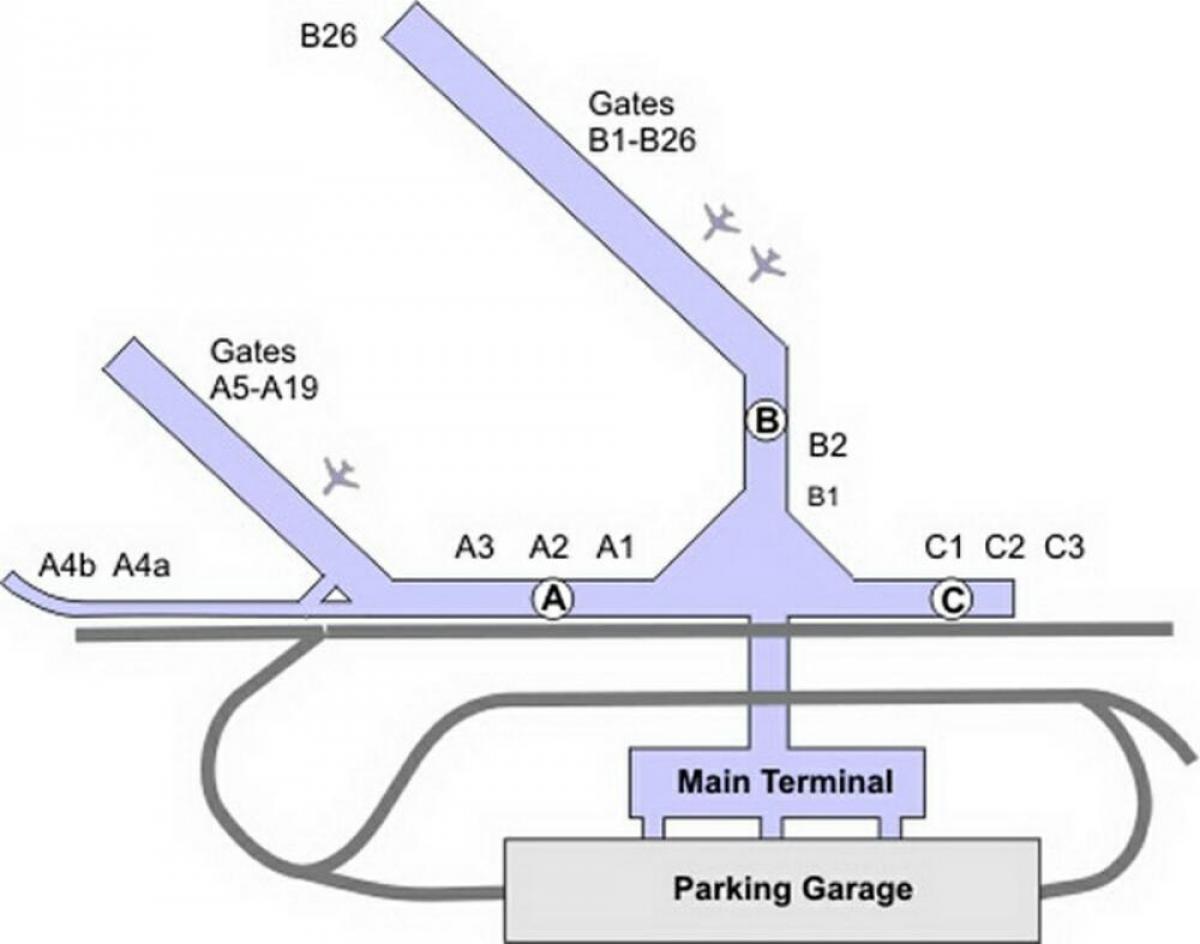 mapa del aeropuerto de Chicago Midway