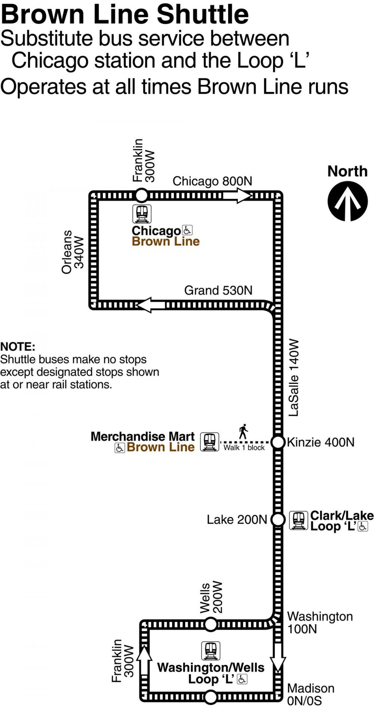 Chicago línea marrón mapa