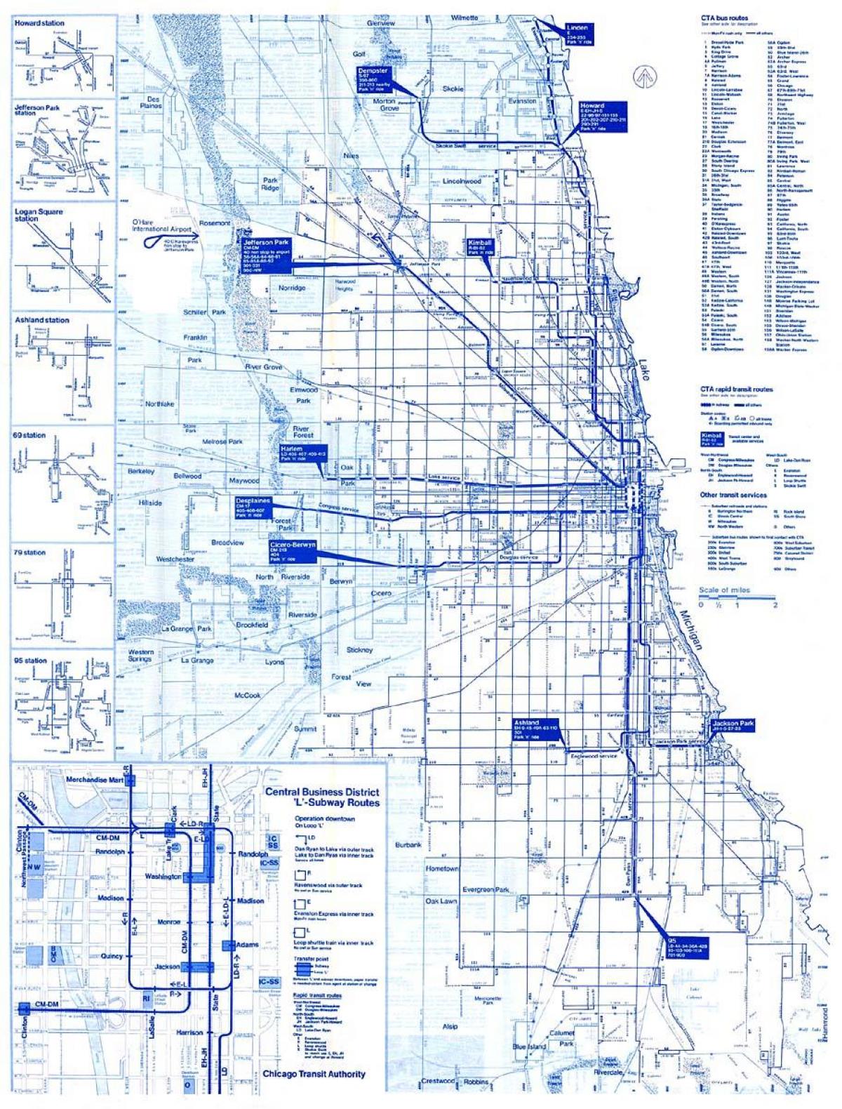 cta mapa de ruta de autobús