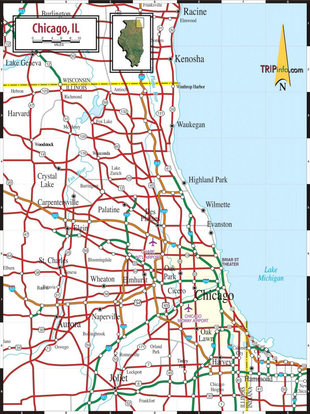 mapa de Chicago il