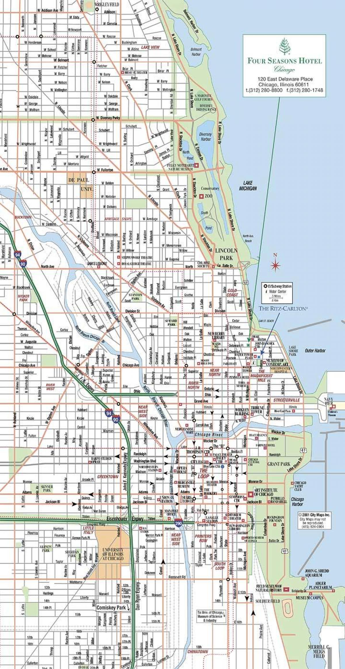 mapa de las calles de Chicago