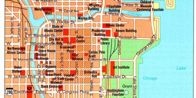 Mapa de atracciones de Chicago