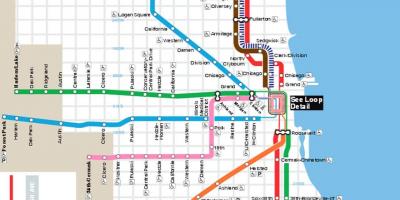 Mapa de Chicago de la línea azul