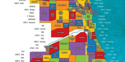 Mapa de Chicago y los suburbios