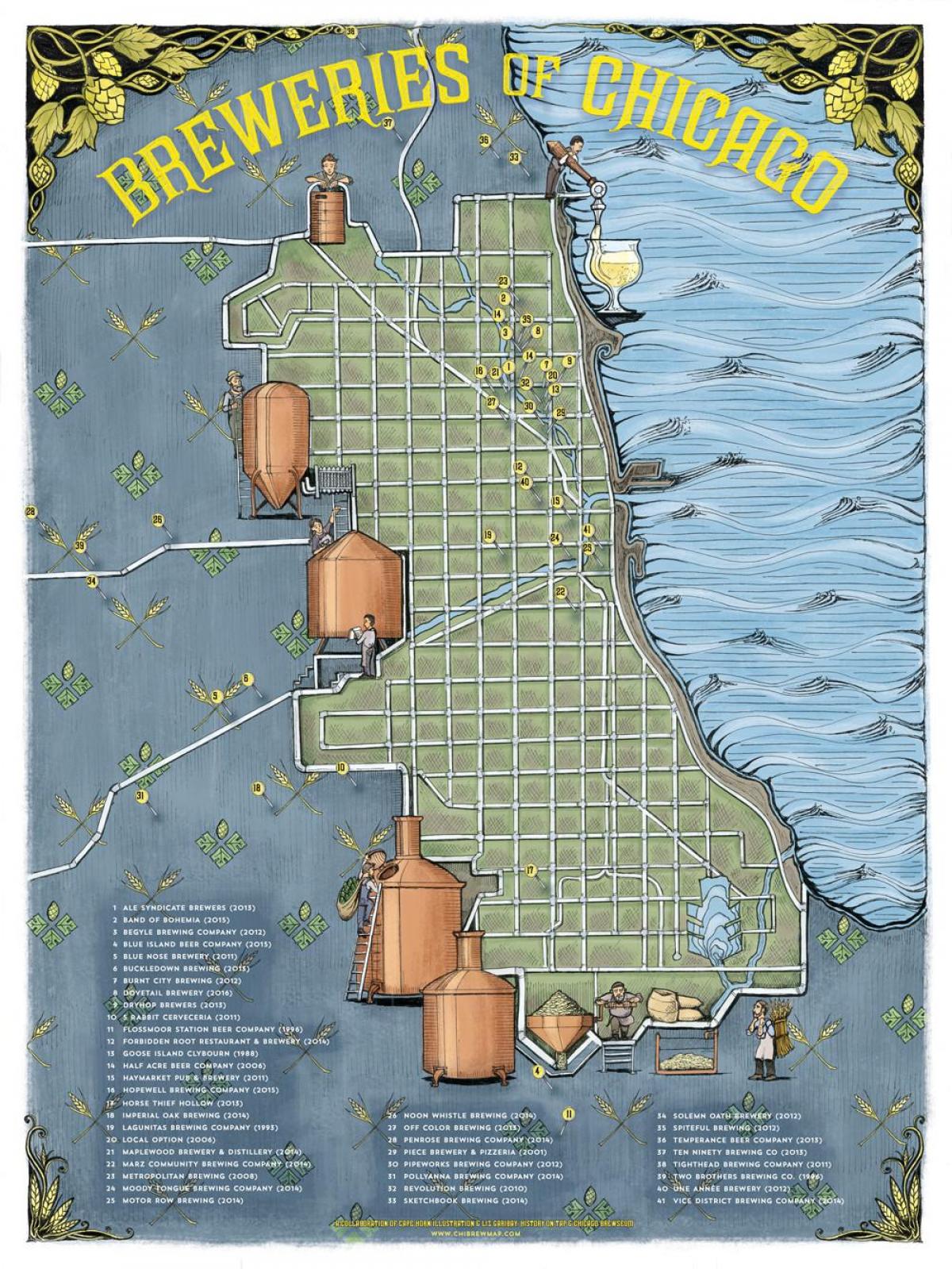 Chicago cerveza mapa