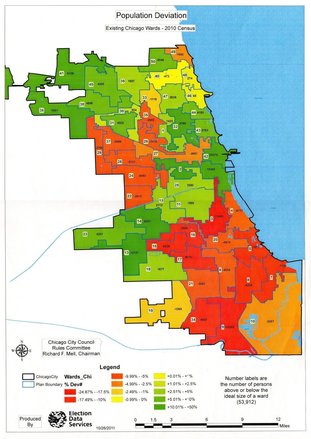 Mapa de la zona de Chicago