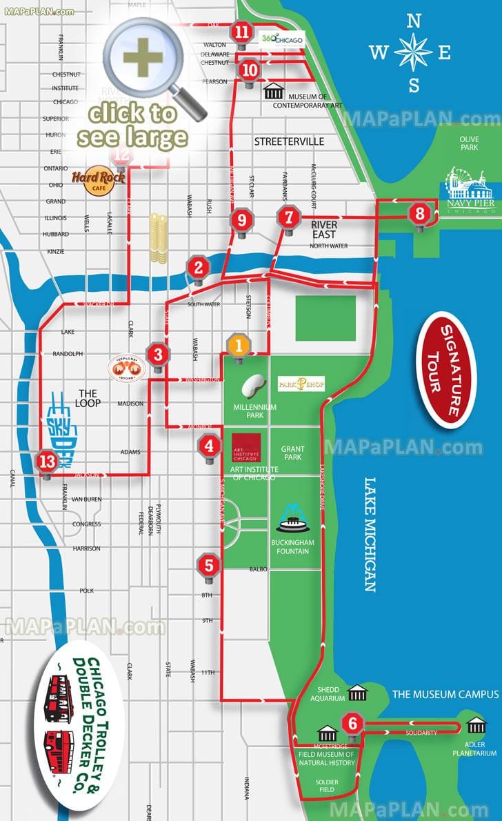 Chicago lugares de interés mapa