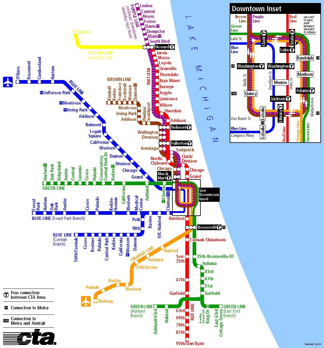 metro en Chicago mapa