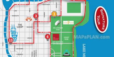 Chicago big bus tour mapa