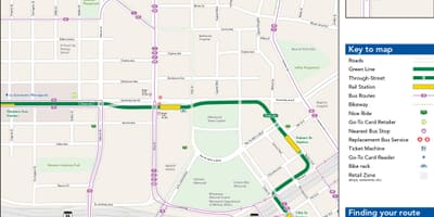La línea verde del mapa de Chicago