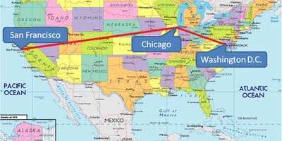 Chicago en el mapa de estados UNIDOS