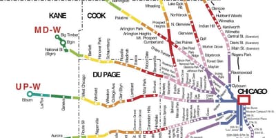 Área de Chicago mapa de trenes