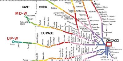Área de Chicago mapa de trenes