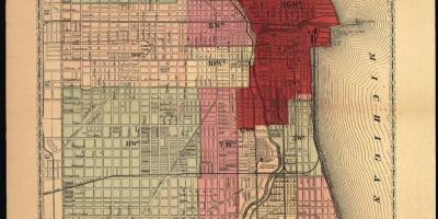 Mapa de el gran incendio de Chicago
