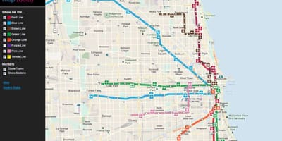 Públicas de Chicago transit mapa