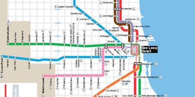 Mapa de Chicago de la línea azul