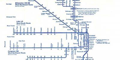 Mapa de la línea azul de Chicago