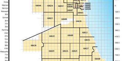 Chicago código de área de mapa