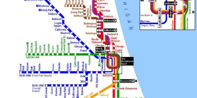 Metro en Chicago mapa