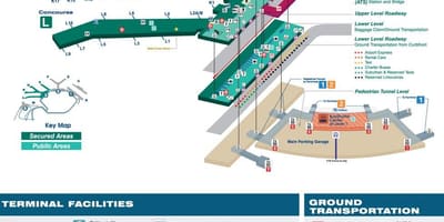 O'Hare aeropuerto, mapa de la terminal 3